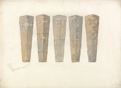 Studies of Five Coffin Lids from Norfolk Churches by John Sell Cotman